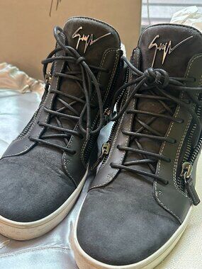 EXCELLENT CONDITION GIUSEPPE ZANOTTI MID TOP LEATHER/SUEDE SNEAKERS 43.5